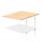 The image features a sleek and modern Dynamic Bench Desking Impulse Bench B2B Ext Kit 1200 with a white frame and a Maple IB00216 office bench desk. The clean lines and minimalist design create a professional and efficient workspace.