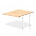 The image features a sleek and modern Dynamic Bench Desking Impulse Bench B2B Ext Kit 1200 with a white frame and a Maple IB00216 office bench desk. The clean lines and minimalist design create a professional and efficient workspace.