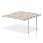 Impulse Bench B2B Ext Kit 1400 Silver Frame Office Bench Desk Grey Oak IB00221