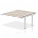 Impulse Bench B2B Ext Kit 1400 Silver Frame Office Bench Desk Grey Oak IB00221