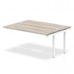 Impulse Bench B2B Ext Kit 1600 White Frame Office Bench Desk Grey Oak IB00239