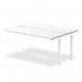 The dynamic bench desking impulse bench B2B ext kit has a sleek and modern appearance. The white frame adds a touch of brightness, while the 1600 white office bench desk provides ample workspace. This versatile design is perfect for any professional setting.