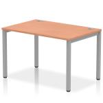 Impulse Bench Single Row 1200 Silver Frame Office Bench Desk Beech IB00244