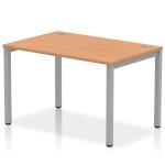 Impulse Bench Single Row 1200 Silver Frame Office Bench Desk Oak IB00247