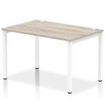 Impulse Bench Single Row 1200 White Frame Office Bench Desk Grey Oak IB00251