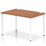 Impulse Bench Single Row 1200 White Frame Office Bench Desk Walnut IB00254