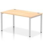 Impulse Bench Single Row 1400 Silver Frame Office Bench Desk Maple IB00258