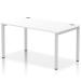 Impulse Bench Single Row 1400 Silver Frame Office Bench Desk White IB00261