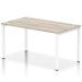 Impulse Bench Single Row 1400 White Frame Office Bench Desk Grey Oak IB00263