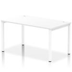 Impulse Bench Single Row 1400 White Frame Office Bench Desk White IB00267