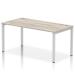 Impulse Bench Single Row 1600 Silver Frame Office Bench Desk Grey Oak IB00269