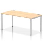 Impulse Bench Single Row 1600 Silver Frame Office Bench Desk Maple IB00270