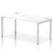 Impulse Bench Single Row 1600 Silver Frame Office Bench Desk White IB00273