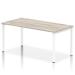 Impulse Bench Single Row 1600 White Frame Office Bench Desk Grey Oak IB00275