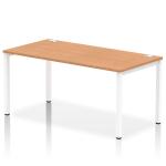 Impulse Bench Single Row 1600 White Frame Office Bench Desk Oak IB00277