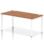 Impulse Bench Single Row 1600 White Frame Office Bench Desk Walnut IB00278
