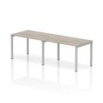 Impulse Bench Single Row 2 Person 1200 Silver Frame Office Bench Desk Grey Oak IB00281