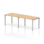 Impulse Bench Single Row 2 Person 1200 Silver Frame Office Bench Desk Maple IB00282