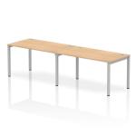 Impulse Bench Single Row 2 Person 1400 Silver Frame Office Bench Desk Maple IB00294