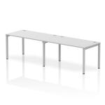 Impulse Bench Single Row 2 Person 1400 Silver Frame Office Bench Desk White IB00297