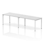 Impulse Bench Single Row 2 Person 1400 White Frame Office Bench Desk White IB00303