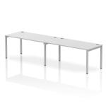 Impulse Bench Single Row 2 Person 1600 Silver Frame Office Bench Desk White IB00309