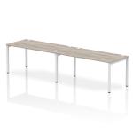 Impulse Bench Single Row 2 Person 1600 White Frame Office Bench Desk Grey Oak IB00311