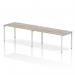 Impulse Bench Single Row 2 Person 1600 White Frame Office Bench Desk Grey Oak IB00311