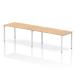 Impulse Bench Single Row 2 Person 1600 White Frame Office Bench Desk Maple IB00312