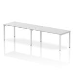 Impulse Bench Single Row 2 Person 1600 White Frame Office Bench Desk White IB00315