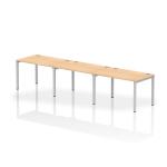 Impulse Bench Single Row 3 Person 1200 Silver Frame Office Bench Desk Maple IB00318