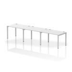 Impulse Bench Single Row 3 Person 1200 Silver Frame Office Bench Desk White IB00321