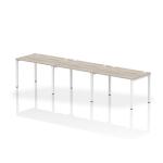 Impulse Bench Single Row 3 Person 1200 White Frame Office Bench Desk Grey Oak IB00323