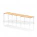 A sleek and modern bench desk, the Dynamic Bench Desking Impulse Bench Single Row is designed for accommodating 3 people with its 1200 white frame and Maple desk top. Perfect for any office setting.