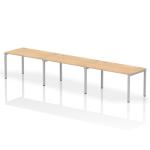 Impulse Bench Single Row 3 Person 1400 Silver Frame Office Bench Desk Maple IB00330
