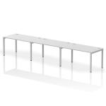 Impulse Bench Single Row 3 Person 1400 Silver Frame Office Bench Desk White IB00333