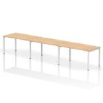 Impulse Bench Single Row 3 Person 1400 White Frame Office Bench Desk Maple IB00336