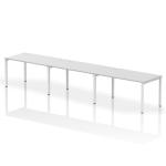 Impulse Bench Single Row 3 Person 1400 White Frame Office Bench Desk White IB00339