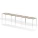 Impulse Bench Single Row 3 Person 1600 White Frame Office Bench Desk Grey Oak IB00347