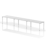 Impulse Bench Single Row 3 Person White Frame Office Bench Desk 1600 White IB00351