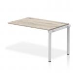 Impulse Bench Single Row Ext Kit 1200 Silver Frame Office Bench Desk Grey Oak IB00353