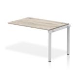 Impulse Bench Single Row Ext Kit 1200 Silver Frame Office Bench Desk Grey Oak IB00353