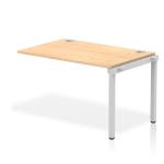 Impulse Bench Single Row Ext Kit 1200 Silver Frame Office Bench Desk Maple IB00354