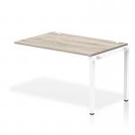 Impulse Bench Single Row Ext Kit 1200 White Frame Office Bench Desk Grey Oak IB00359