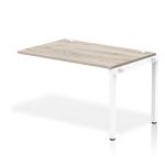 Impulse Bench Single Row Ext Kit 1200 White Frame Office Bench Desk Grey Oak IB00359