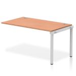 Impulse Bench Single Row Ext Kit 1400 Silver Frame Office Bench Desk Beech IB00364