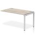 Impulse Bench Single Row Ext Kit 1400 Silver Frame Office Bench Desk Grey Oak IB00365