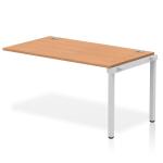 Impulse Bench Single Row Ext Kit 1400 Silver Frame Office Bench Desk Oak IB00367