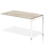 Impulse Bench Single Row Ext Kit 1400 White Frame Office Bench Desk Grey Oak IB00371