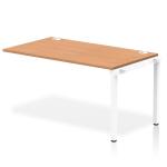 Impulse Bench Single Row Ext Kit 1400 White Frame Office Bench Desk Oak IB00373